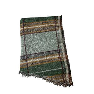 Vince Camuto Women's Plaid Multicolor Cape Shawl Oversized Wrap with Fringe New